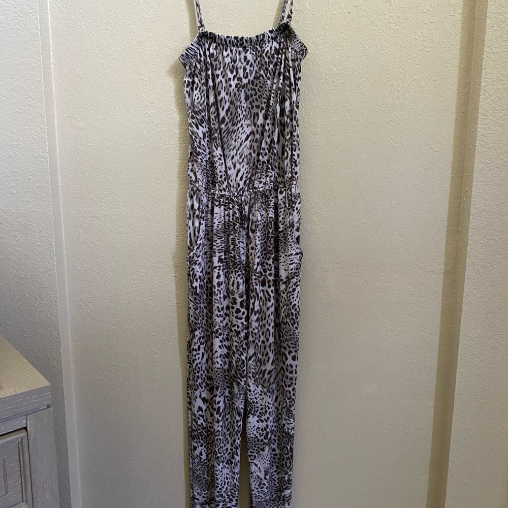 Jennifer Lopez Animal Print Jumpsuit - Black and White - More like Size M